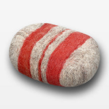 Load image into Gallery viewer, Cinnamon Oat Striped Felted Soap Gray