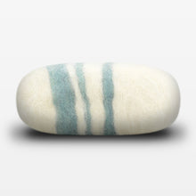 Load image into Gallery viewer, Lavender Sage Striped Felted Soap White Side View