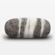 Load image into Gallery viewer, Lavender Striped Felted Soap Brown Side View