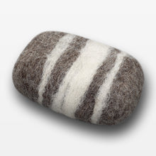 Load image into Gallery viewer, Lavender Striped Felted Soap Brown