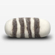 Load image into Gallery viewer, Lavender Striped Felted Soap White Side View