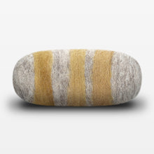 Load image into Gallery viewer, Lemon Ginger Striped Felted Soap Gray Side View