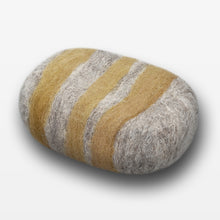 Load image into Gallery viewer, Lemon Ginger Striped Felted Soap Gray
