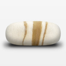 Load image into Gallery viewer, Lemon Ginger Striped Felted Soap White Side View