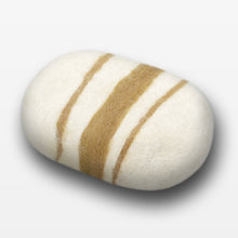 Load image into Gallery viewer, Lemon Ginger Striped Felted Soap White