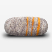 Load image into Gallery viewer, Lemon Zest Striped Felted Soap Gray Side View