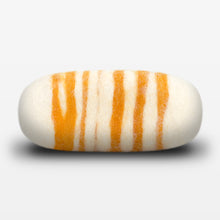 Load image into Gallery viewer, Lemon Zest Striped Felted Soap White Side View
