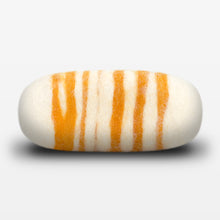 Load image into Gallery viewer, Lemon Zest Striped Felted Soap White Side View