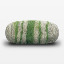 Load image into Gallery viewer, Verbena Striped Felted Soap Gray Side View