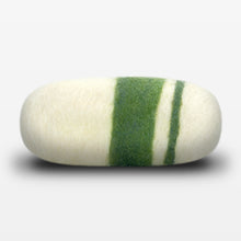 Load image into Gallery viewer, Verbena Striped Felted Soap White Side View