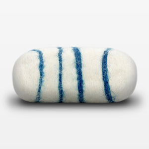 Bay Rum Striped Felted Soap White Side View