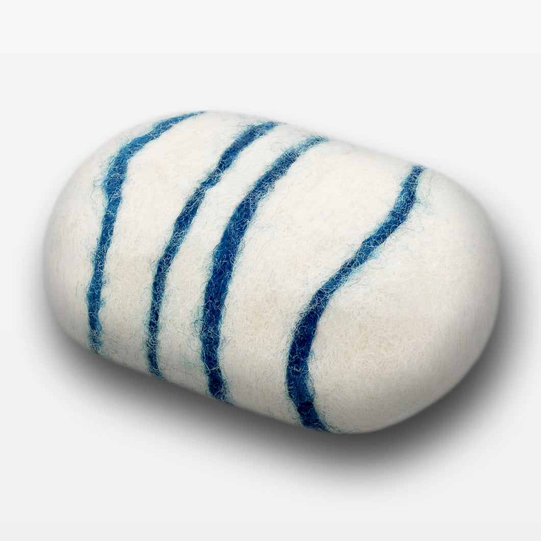Bay Rum Striped Felted Soap White