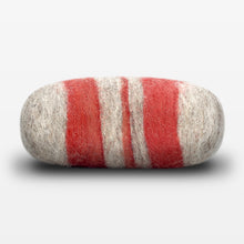 Load image into Gallery viewer, Cinnamon Oat Striped Felted Soap Gray Side View

