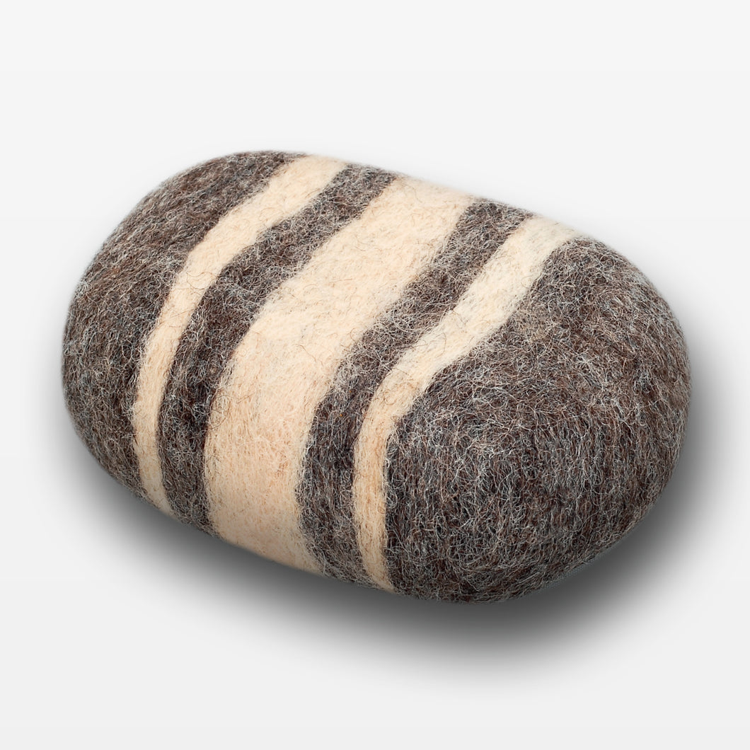 Citrus Blossom Striped Felted Soap Brown