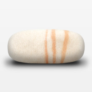 Citrus Blossom Striped Felted Soap White Side View