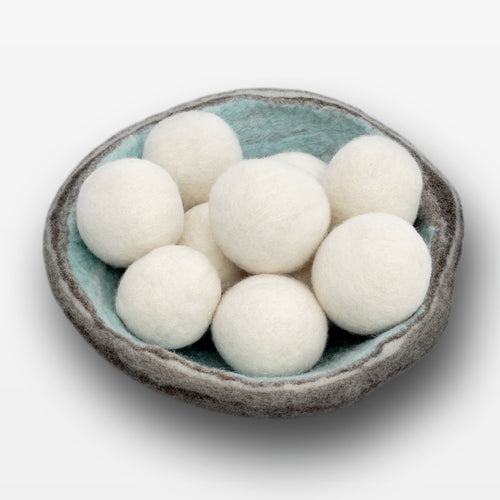 Wool Dryer Balls in Geode Bowl