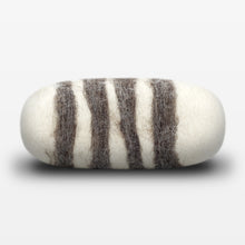 Load image into Gallery viewer, Lavender Striped Felted Soap White Side View

