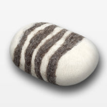 Load image into Gallery viewer, Lavender Striped Felted Soap White
