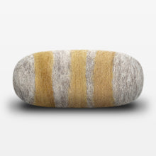 Load image into Gallery viewer, Lemon Ginger Striped Felted Soap Gray Side View
