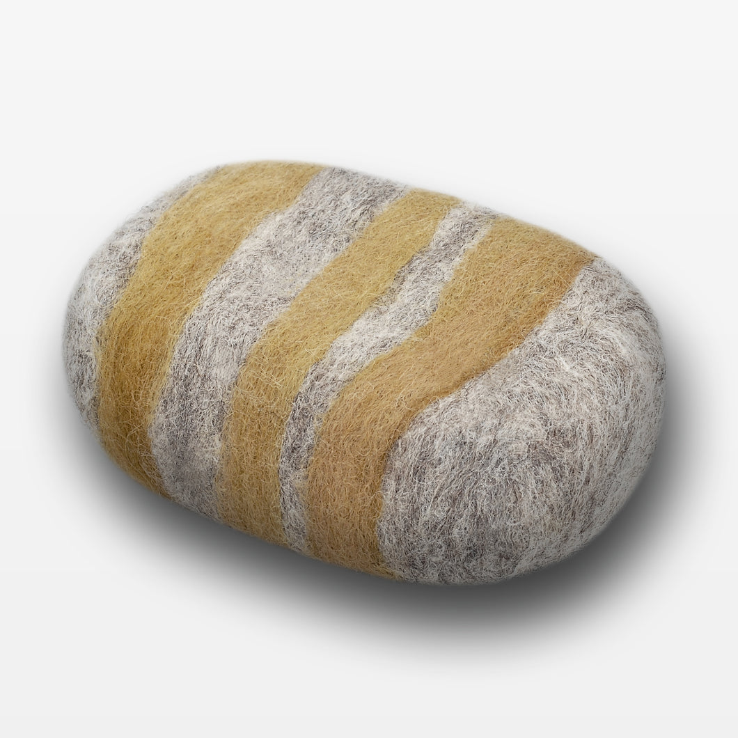 Lemon Ginger Striped Felted Soap Gray