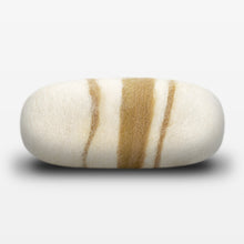 Load image into Gallery viewer, Lemon Ginger Striped Felted Soap White Side View
