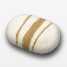 Load image into Gallery viewer, Lemon Ginger Striped Felted Soap White
