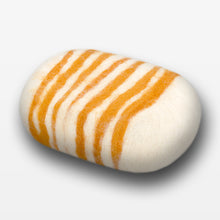 Load image into Gallery viewer, Lemon Zest Striped Felted Soap White
