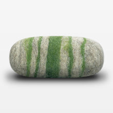 Load image into Gallery viewer, Verbena Striped Felted Soap Gray Side View
