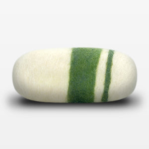 Verbena Striped Felted Soap White Side View
